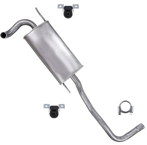 BESTPRICE Auspuff Schalldämpfer Set 1x Endschalldämpfer, mit Montagematerial Kompatibel mit SEAT IBIZA II (6K1)