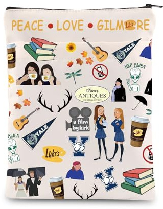 KEYCHIN Gilmore Buchhülle für TV-Show, Lorelai und Rory Fans, Geschenke, Frieden, Liebe, Luke's Buchhülle, Schutz für Bücherwurm Bookish (Gilmor BS)