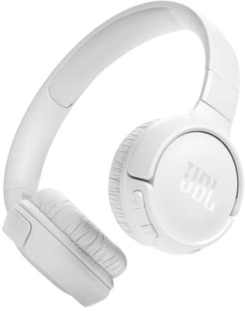 JBL Tune 520 BT Wireless On-Ear Headphones with JBL Pure Bass Sound, Bluetooth 5.3, Hands-Free Calls and 57-Hour Battery Life, White
