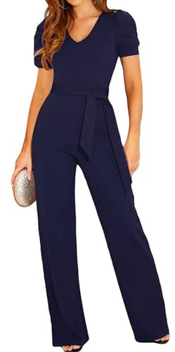Coloody Mono para Mujer Pantalones Elegantes Mono Informal Suelto con cinturón