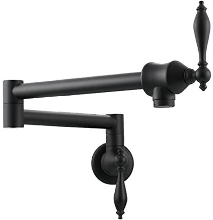 Wasserhahn Küche Kaltwasser Wand Messing Gefaltet Kaltwasserhahn Wandmontage-Schwarz