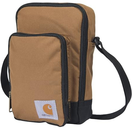 Carhartt Crossbody Zip Bag, Durable, Adjustable Crossbody Bag with Zipper Closure for Men and Women, Carhartt Brown