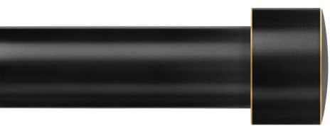 TONIAL Black Curtain Rod 32 to 58 Inch(2.6-4.8ft), Telescoping Splicing 3/4 Curtain Rods for Windows 20 to 53 Inch(1.7-4.4ft), Decorative Single Drapery Rod with Round Cap Finial