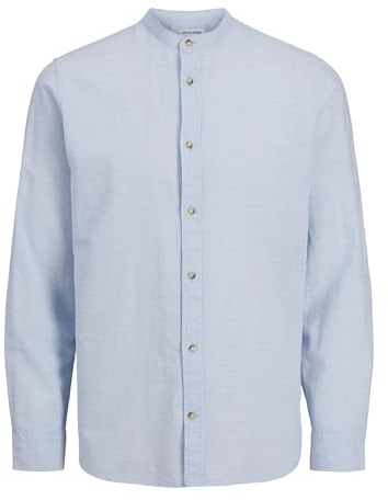 JJESUMMER band skjorta LS SN, Chambray Blue, M