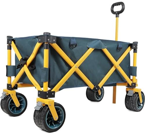 Faltbarer Campingwagen Für Den Außenbereich Spike Reise-campingwagen Schwerlast-Outdoor-Wagen Tragbarer Strandwagen Dunkelgrüner Gartenwagen