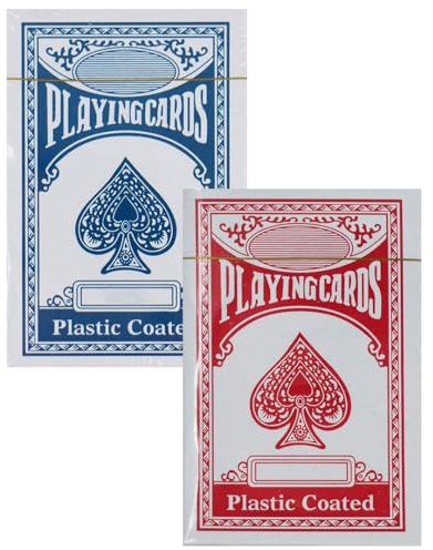 1ABOVE Twin Pack Playing Card Game |Classic Red and Blue | Plastic Coated | Great Travel Companion | Gift and toy for Boys, Girls and adults
