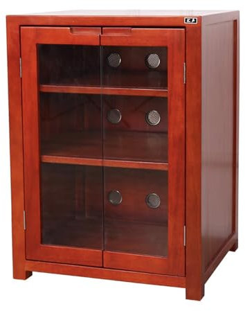 LYXWGRZD Hölzerner Audio Rack HiFi Regal, Record Player Stand, Phonoschrank mit gehärtetem Glas, Multifunktions-Plattenspieler Regal for Zuhause/Büro/Theater(80cm/31.4in)