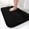 LUOJINYI Tappetino da Bagno 40x60 cm, Antiscivolo, Morbido Assorbente, Shaggy a Pelo Lungo in Microfibra, Lavabile in Lavatrice per Vasca, Doccia (Nero)