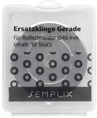 SEMPLIX Ersatzklingen Rollschneider Gerade 45mm: Zum Nähen, Handarbeiten, Basteln | für Stoffe, Filz, Leder, Papier, Foto, 10 St.
