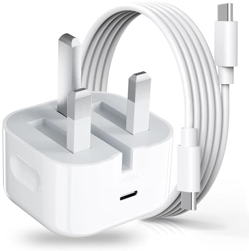 For iPhone Fast Charger, [MFi Certified] PD 20W USB C Wall Charger Adapter UK With 2M Cable Compatible With iPhone 15/15 Plus/15 Pro/15 Pro Max/16/16 Plus/16 Pro Max
