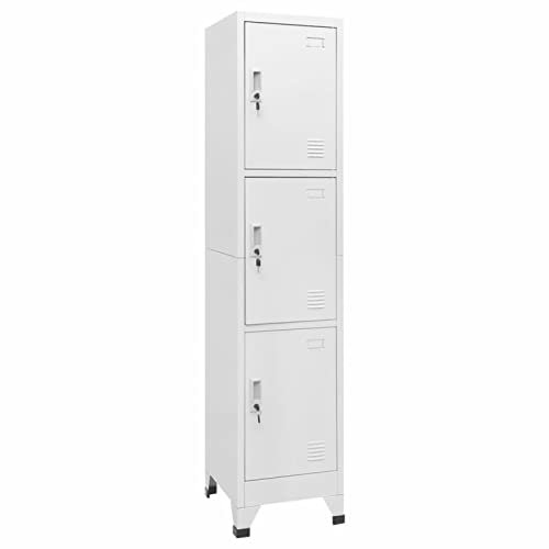 Xichuzi Schließfachschrank mit 3 Fächern, Wertfachschrank, Fächerschrank, Schließfachschrank, Spinte Schrank, Schließfach, Aufbewahrungsschrã¤nke, 38 x 45 x 180 cm