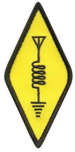 Patchion Internationell Amatörradiosymbol - Svart Krok Och Ögla - Broderad Märke/Båtmärke/Emblem