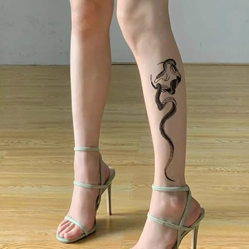 Temporary Tattoos Stickers Fake Tattoos Arm Calf Sexy Hot Girl Ins Wind Snake Simulation Herbal Men And Women Waterproof Semi-Permanent Lasting 2 Weeks
