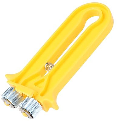 VANZACK 2-in-1 Bienenrahmen Drahtspanner Und Crimpwerkzeug Für Imkerei 13cm Kunststoff Metall Orange Bienenzucht Spannzange Für Rahmendraht Manuelle Drahtklemme Mit Metallrädern