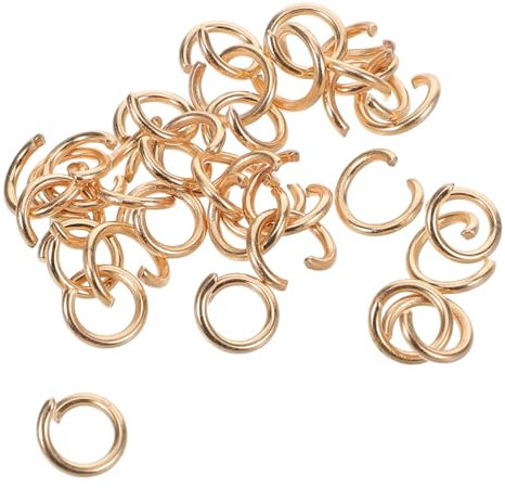 DOITOOL 30 Stück Kettenglied Spaltring für Armband selber machen kleiner Biegering armband zubehör selber machen Hochleistungsverbindungsstecker Sprungring Eisen Golden