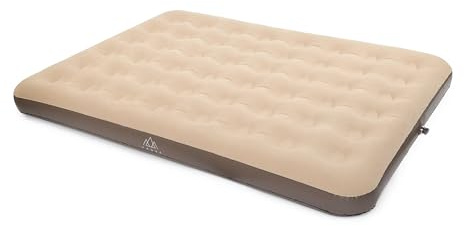 KADVA SINBED Matelas Gonflable Double Auto-gonflant pour 2 Personnes Beige (191 x 152 x 22 cm), capacité de Charge 250 kg, Double Valve, PVC, kit de réparation, idéal pour Le Camping/Les Voyages