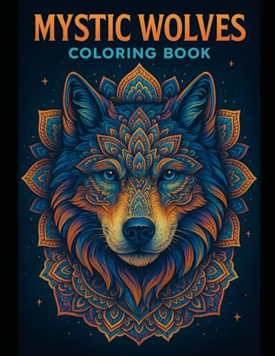 Mystic Wolves: A Wolf & Mandala Coloring Book for Adults Relaxation and Stress Relief