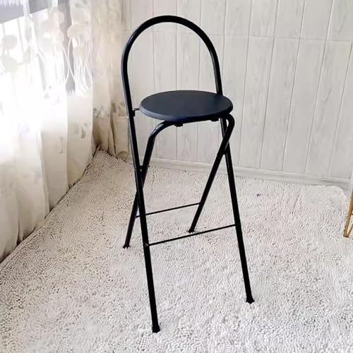 Sgabello da bar pieghevole regolabile in altezza, senza montaggio richiesto, sgabello alto per camera da letto, giardino, cucina all'aperto (colore: nero, dimensioni: 60 cm)