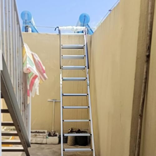 Dachbodentreppe Klappbare Dachbodentreppe mit Haken an der Oberseite, Tragbare, rutschfeste Leiter für Etagenbetten, Dachbodentreppe für den Hausgebrauch(2.57 m/8.4 ft-8 Steps)