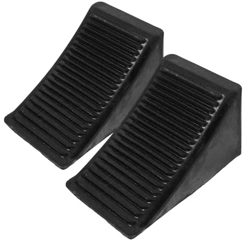 ULTECHNOVO Cunei per Ruote Camper in Gomma Antiscivolo 17x14x11 Cm, Fermaruota Portatili per Auto, Camion e Rimorchi, Set 2 Pezzi per Sicurezza Parcheggio e Posizionamento Pneumatici
