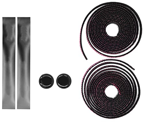 Rennrad-Lenkerband, rutschfeste Griffwickel mit Lenkerstopfen (Schwarz-Pink)