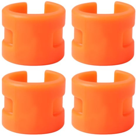 Totority Rubber Chain Guard Rings 4 Pcs Orange Protective Rear Fork | Road Bicycle Use, Lightweight Anti-collision Design, Good Impact Resistance, Four-piece Pack
