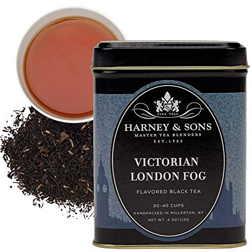Harney & Sons Victorian London Fog, 4oz Loose Leaf Tea w/Bergamot, Lavender, and Vanilla, Hearty English Black Tea Blend