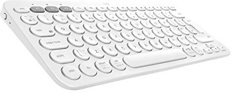 Logitech K380 Teclado Inalámbrico Multi-Dispositivos para Windows, Apple, iOS, Android, Chrome, Disposición AZERTY Francés, Blanco