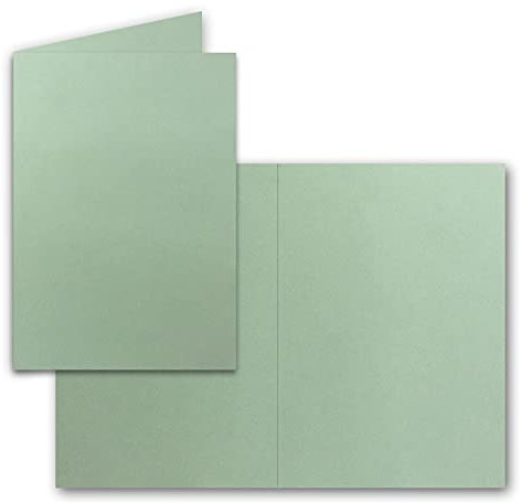 25 Faltkarten B6 - Eukalyptus (Grün) - 12 x 17 cm - Blanko Doppelkarten für Einladungen, Grußkarten - für Drucker geeignet - Serie: FarbenFroh