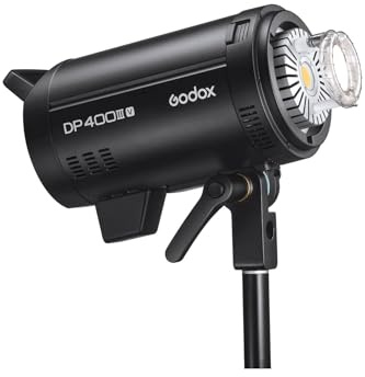Godox DP400IIIV 400Ws GN87 Studio Flash Kit | Strobe Monolight con Bowen Mount | 5800K ± 200K | Lampada mong da 30W | Durata flash 1/2000-1/800S | Tempo di riciclaggio 0.1-deli1s | Sistema wireless