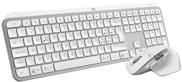 Logitech MX Keys S+MX Master 3S- Tastiera illuminata e Mouse Wireless ad alte prestazioni,Digitazione fluida,Scorrimento veloce,Bluetooth,USB-C,Windows/Linux/Chrome/Mac- Grigio Chiaro, Italiano QWERTY