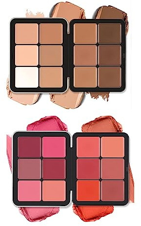 12 Farbe Concealer Palette.12 Farben Blush Palette,Full Coverage Make-up,Korrektor für Under Eye dunkle Kreise und Highlight Blush Palette Gesichtskosmetik Make-up