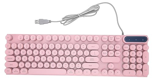 ciciglow 104 Tasten Gaming-Tastatur, Kabelgebundene Kompakte PC-Tastatur, Multimedia-Tasten, Ergonomische Tastatur für Desktop-Laptop (PINK)