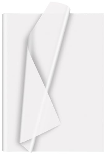 Morcheiong 60 fogli di carta velina bianca per arte, carta velina regalo in massa per arte fai da te, fiori, compleanno, matrimonio, festa (50 x 37 cm / 20 x 14,5 pollici)