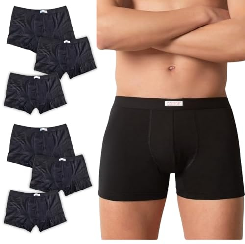 College Boxer Uomo in Puro Cotone Jersey Premium Traspirante Prodotte in Italia Anallergiche Testate Contro i Cattivi odori Made in Italy 12/6/3 Pezzi (XL, 6pz Nero)