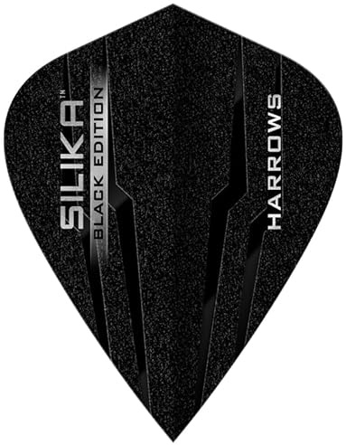 Harrows Dart Silika Black Edition Dart Flight speciallaminerat dartflight set, tillbehör för stålarts och softdart (drake)
