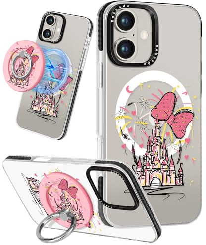 Kokaade for iPhone 16 Plus Case for Women Girls - Cute Kawaii Castle Design Compatible with Magsafe for Magnetic Ring Holder Stand Phone Cover Girly TPU Funda for iPhone 16Plus