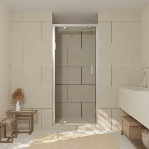 Puerta de ducha giratoria – 90 x 200 cm – Perfiles cromado – Vidrio templado 6 mm – CROMED CRUSH