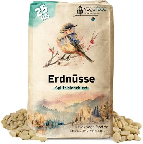 Samore 25 KG Erdnusssplits blanchierte Erdnüsse Splits Beste Qualität - ganze und halbe Nüsse