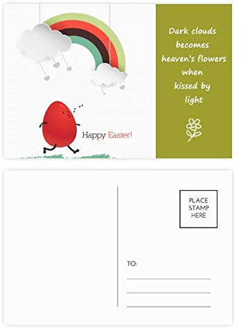 Happy Ostern Festival Egg Rainbow Poesie Postkarten-Set, Danksagungskarte, Mailing Seite, 20 Stück