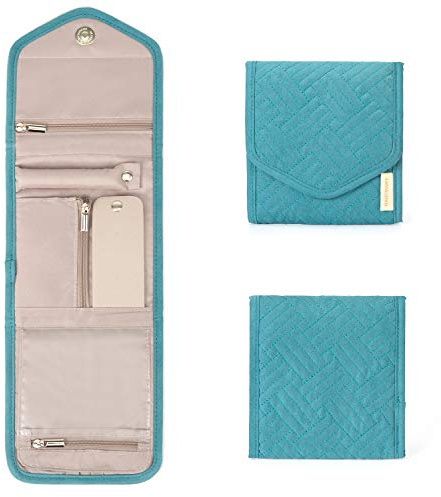 bagsmart Schmuck Organizer Tasche Wasserabweisendes für Ohrringe Halsketten | Reisetaugliche Schmuckbox, 23x15x15 cm, weiches Polstermaterial, schützt vor Kratzern für Ringe, Ohrringe, Ketten