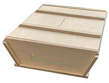 Euroshoppingonline Madia Maddia maidda Bassa in Legno lamellare per Impasto lievitazione Cassetta con Coperchio (50x35xh12)