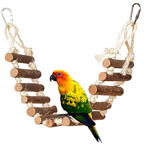 Leiter Vogel Spielzeug,Bogoro Spielzeug Holzleiter,Klettern Kletter Holz,Vogel Leiter Vogelspielzeug, für Kleine Bis Mittlere VöGel