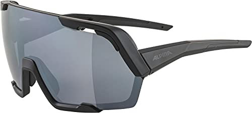 ALPINA ROCKET BOLD - Wasserabweisende und Beschlagfreie Sport- & Fahrradbrille Mit 100% UV-Schutz Für Erwachsene, all black matt, One Size