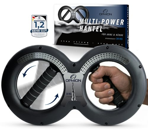 OPHION Multi Power Gripper - Unterarmtrainer & Handtrainer für Arme, Handgelenke, Schulter & Brust - Griffkraft Trainer mit Drehwiderstand