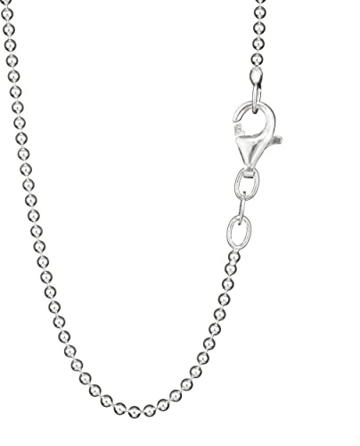 NKlaus Kugelkette rund aus 925er Silber, 38–80cm lang, 1,5mm breit, 1 Stück | Mit 925-Silberpunze am Kettenverschluss