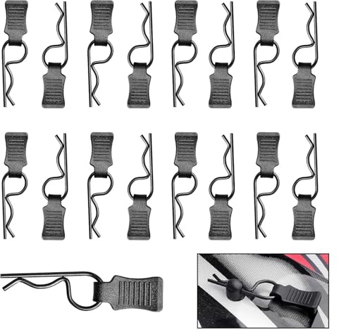 50 Pieces HobbyPark Universal RC Body Clips with Pull Tabs Car Clips R Clips for All 1/10 1/12 Scale Redcat HPI Himoto HSP Exceed RC Car Parts Truck Buggy Shell Replacement,Black