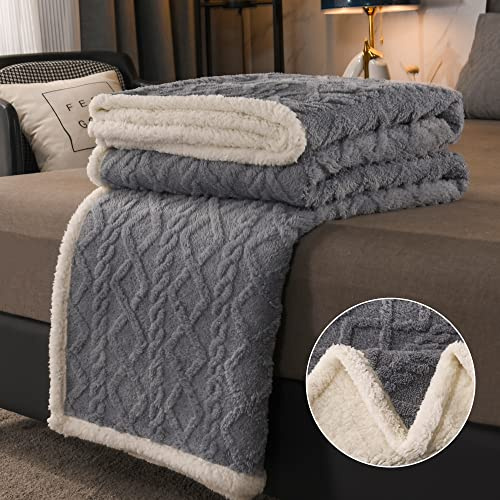 OLDBIAO Kuscheldecke 100 x 150 cm Grau Weiß Flauschig Extra Weich & Warm Wohndecke Flanell Fleecedecke, als Couchdecke Sofadecke Einzelbett Bettüberwurf für den Winter