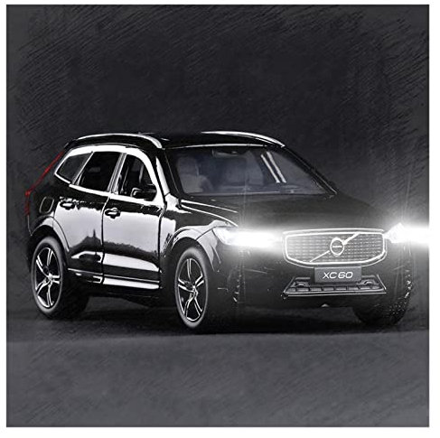 1/32 Für Volvo XC60 Legierung Hohe Simulation Geländewagenmodell Druckguss Handwerk Dekoration Sammlerstück (Color : Schwarz.)