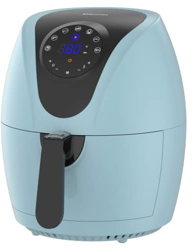 4.5L Air Fryer - 1400W Oil-Free Cooker with 7 Presets, Non-Stick, Dishwasher Safe Basket (4.5L) - Aqua Blue